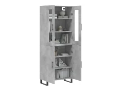 Aparador alto madera contrachapada gris hormigón 69,5x34x180 cm ES69168