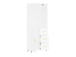 Aparador alto madera contrachapada blanco 69,5x34x180 cm ES35186