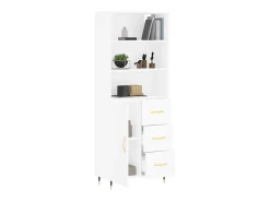 Aparador alto madera contrachapada blanco 69,5x34x180 cm ES35186