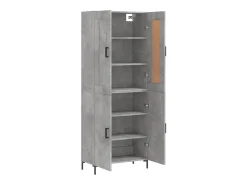 Aparador alto madera contrachapada gris hormigón 69,5x34x180 cm ES56814