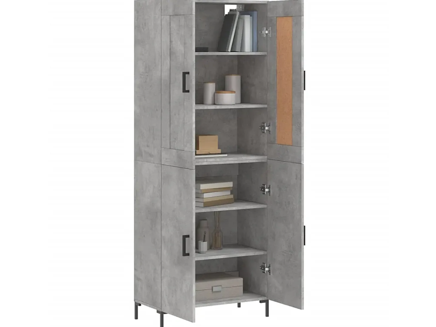 Aparador alto madera contrachapada gris hormigón 69,5x34x180 cm ES56814