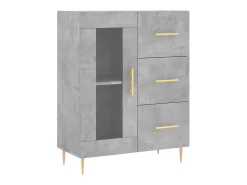 Aparador alto madera contrachapada gris hormigón 69,5x34x180 cm