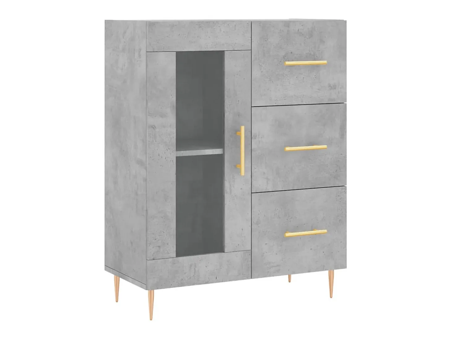 Aparador alto madera contrachapada gris hormigón 69,5x34x180 cm