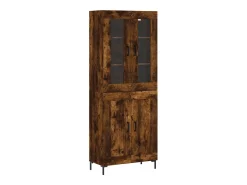 Aparador alto madera contrachapada roble ahumado 69,5x34x180 cm