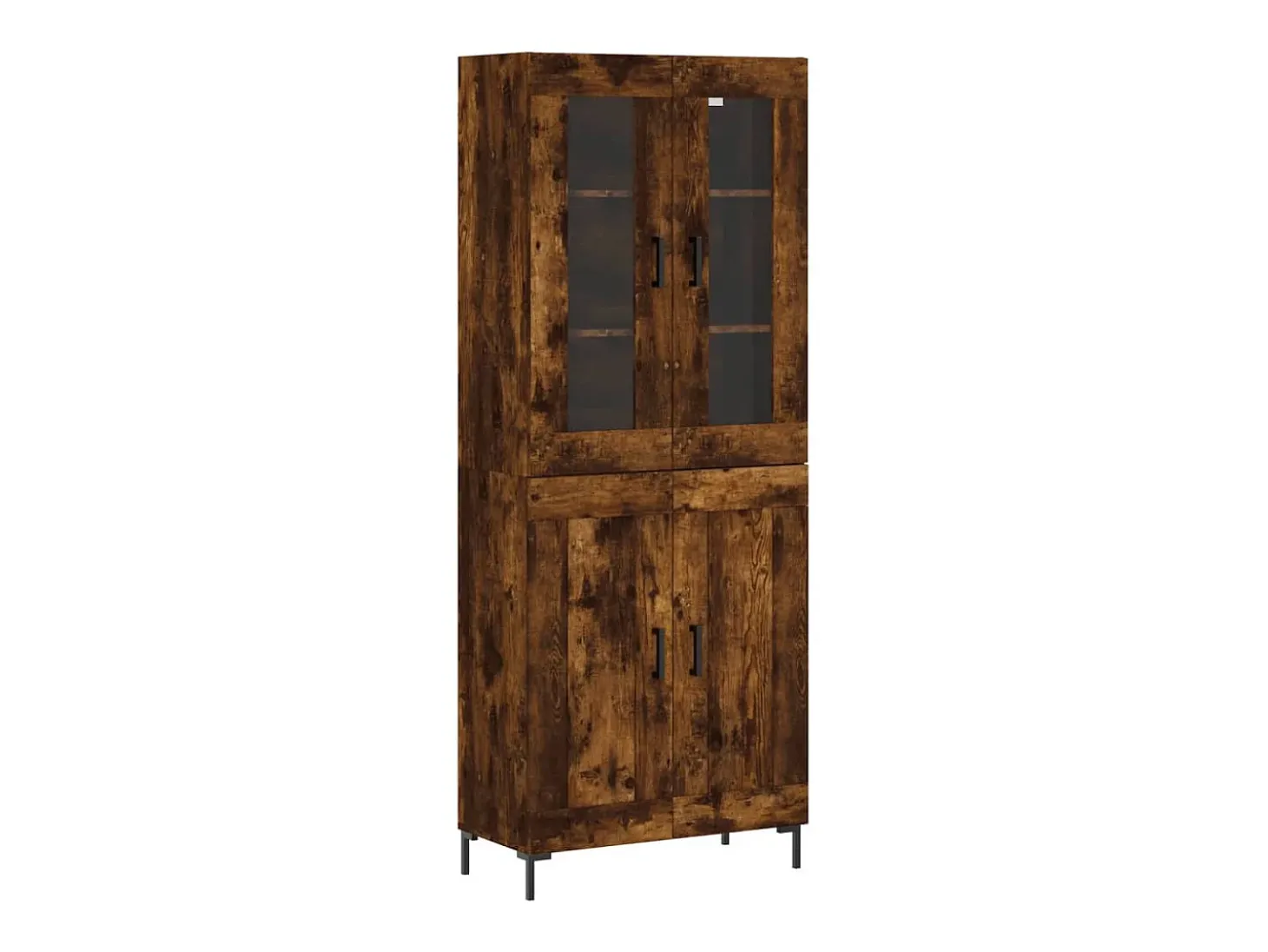 Aparador alto madera contrachapada roble ahumado 69,5x34x180 cm