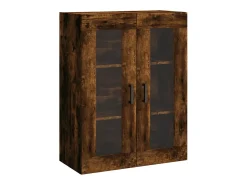 Aparador alto madera contrachapada roble ahumado 69,5x34x180 cm