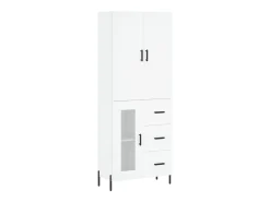 Aparador alto madera contrachapada blanco 69,5x34x180 cm ES37396