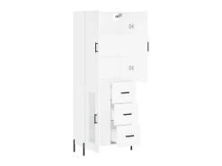 Aparador alto madera contrachapada blanco 69,5x34x180 cm ES37396
