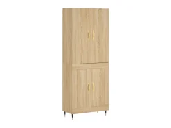 Aparador alto madera contrachapada color roble 69,5x34x180 cm ES13034