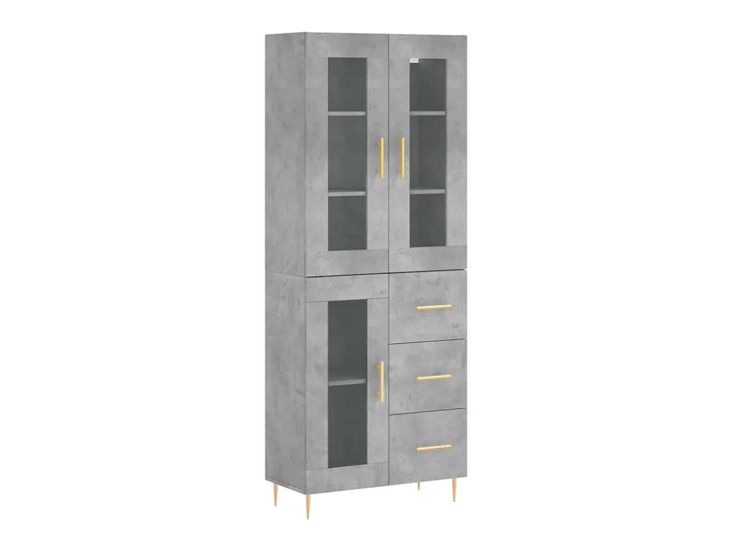 Aparador alto madera contrachapada gris hormigón 69,5x34x180 cm ES37950