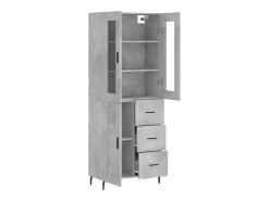 Aparador alto madera contrachapada gris hormigón 69,5x34x180 cm ES21285
