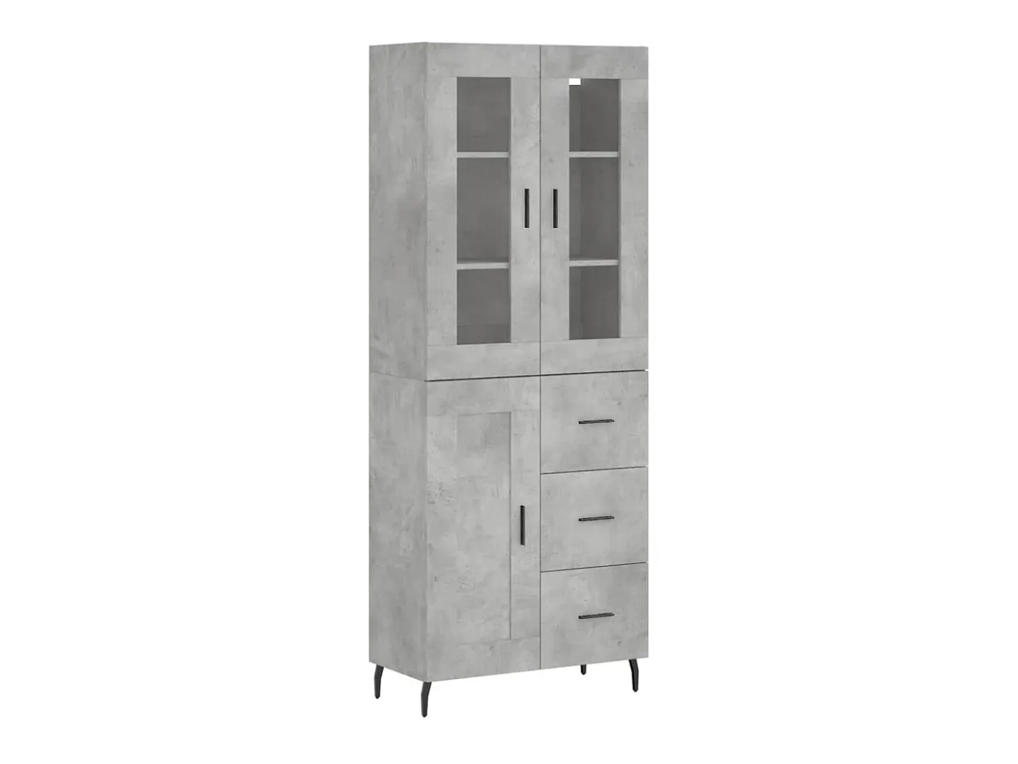 Aparador alto madera contrachapada gris hormigón 69,5x34x180 cm ES21285