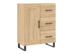 Aparador alto madera contrachapada color roble 69,5x34x180 cm