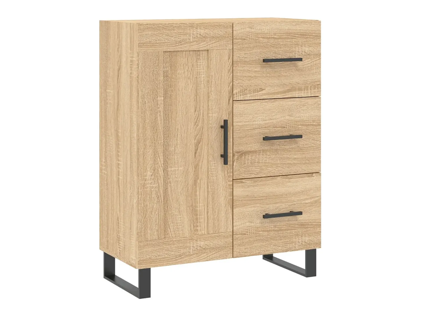 Aparador alto madera contrachapada color roble 69,5x34x180 cm