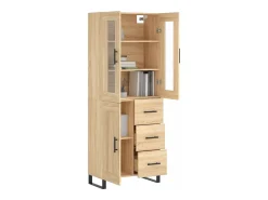 Aparador alto madera contrachapada color roble 69,5x34x180 cm