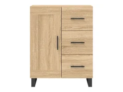 Aparador alto madera contrachapada color roble 69,5x34x180 cm