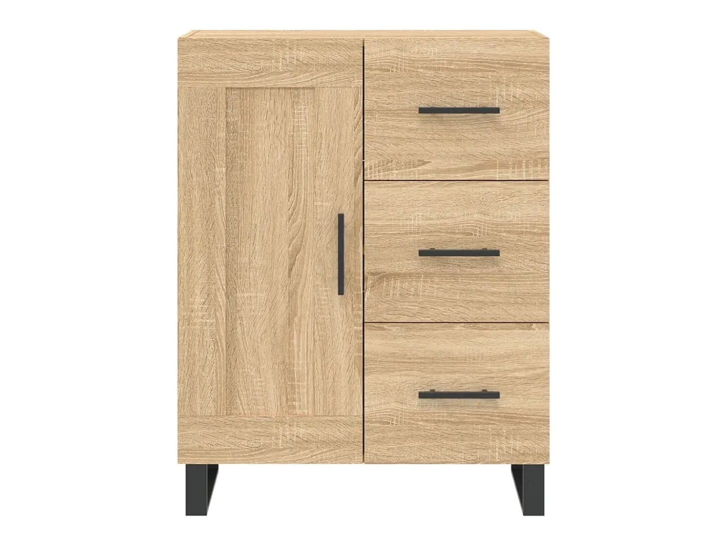 Aparador alto madera contrachapada color roble 69,5x34x180 cm