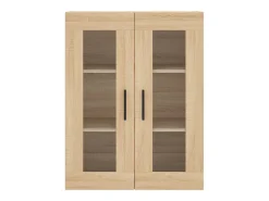 Aparador alto madera contrachapada color roble 69,5x34x180 cm