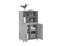 Aparador alto madera contrachapada gris hormigón 60x36x110 cm ES85292