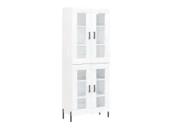Aparador alto madera contrachapada blanco 69,5x34x180 cm