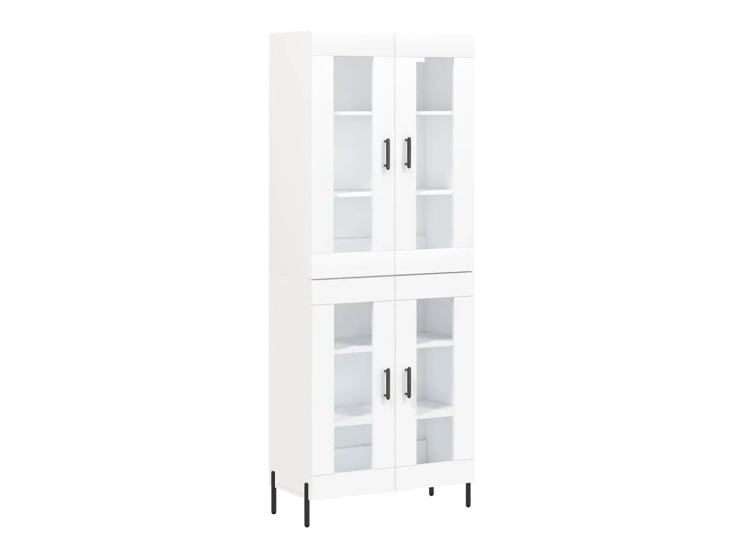 Aparador alto madera contrachapada blanco 69,5x34x180 cm