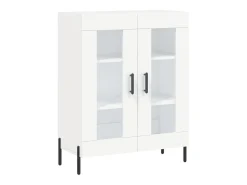 Aparador alto madera contrachapada blanco 69,5x34x180 cm