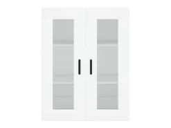 Aparador alto madera contrachapada blanco 69,5x34x180 cm