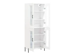 Aparador alto madera contrachapada blanco 69,5x34x180 cm