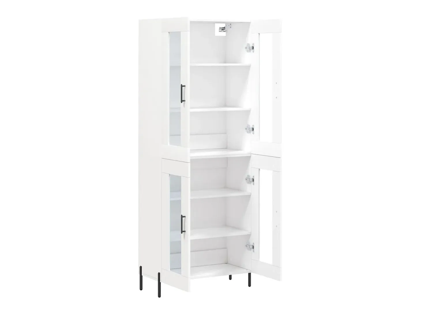 Aparador alto madera contrachapada blanco 69,5x34x180 cm