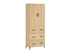 Aparador alto madera contrachapada color roble 69,5x34x180 cm ES79413