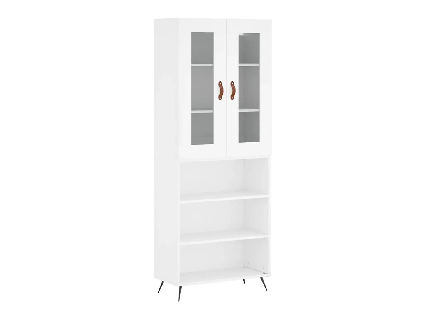Aparador alto madera contrachapada blanco 69,5x34x180 cm ES54962