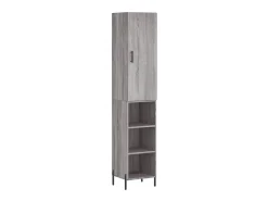 Aparador alto madera contrachapada gris Sonoma 34,5x34x180 cm ES74501