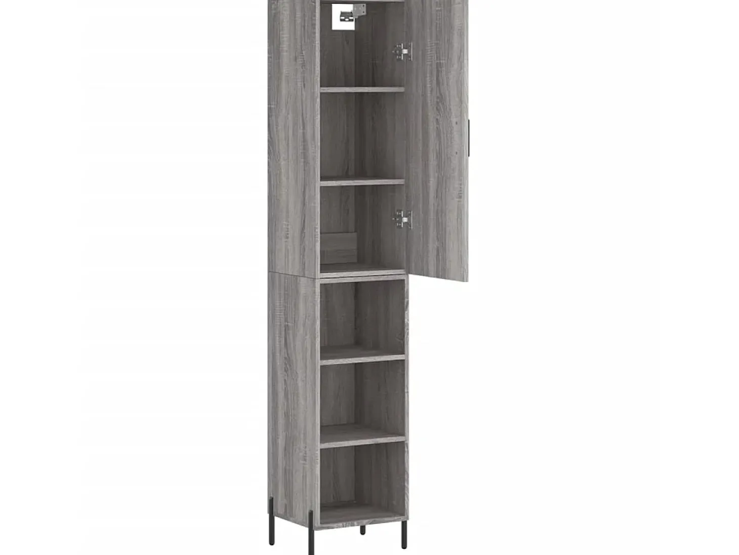 Aparador alto madera contrachapada gris Sonoma 34,5x34x180 cm ES74501