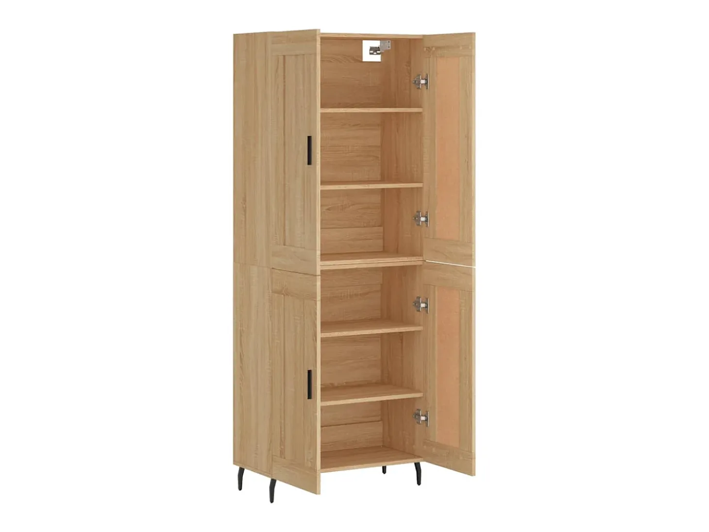 Aparador alto madera contrachapada color roble 69,5x34x180 cm