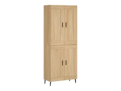 Aparador alto madera contrachapada color roble 69,5x34x180 cm