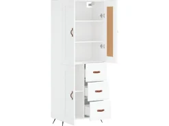 Aparador alto madera contrachapada blanco 69,5x34x180 cm ES50791