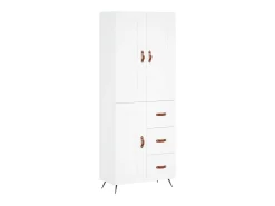 Aparador alto madera contrachapada blanco 69,5x34x180 cm ES50791