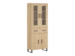 Aparador alto madera contrachapada color roble 69,5x34x180 cm