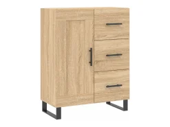 Aparador alto madera contrachapada color roble 69,5x34x180 cm