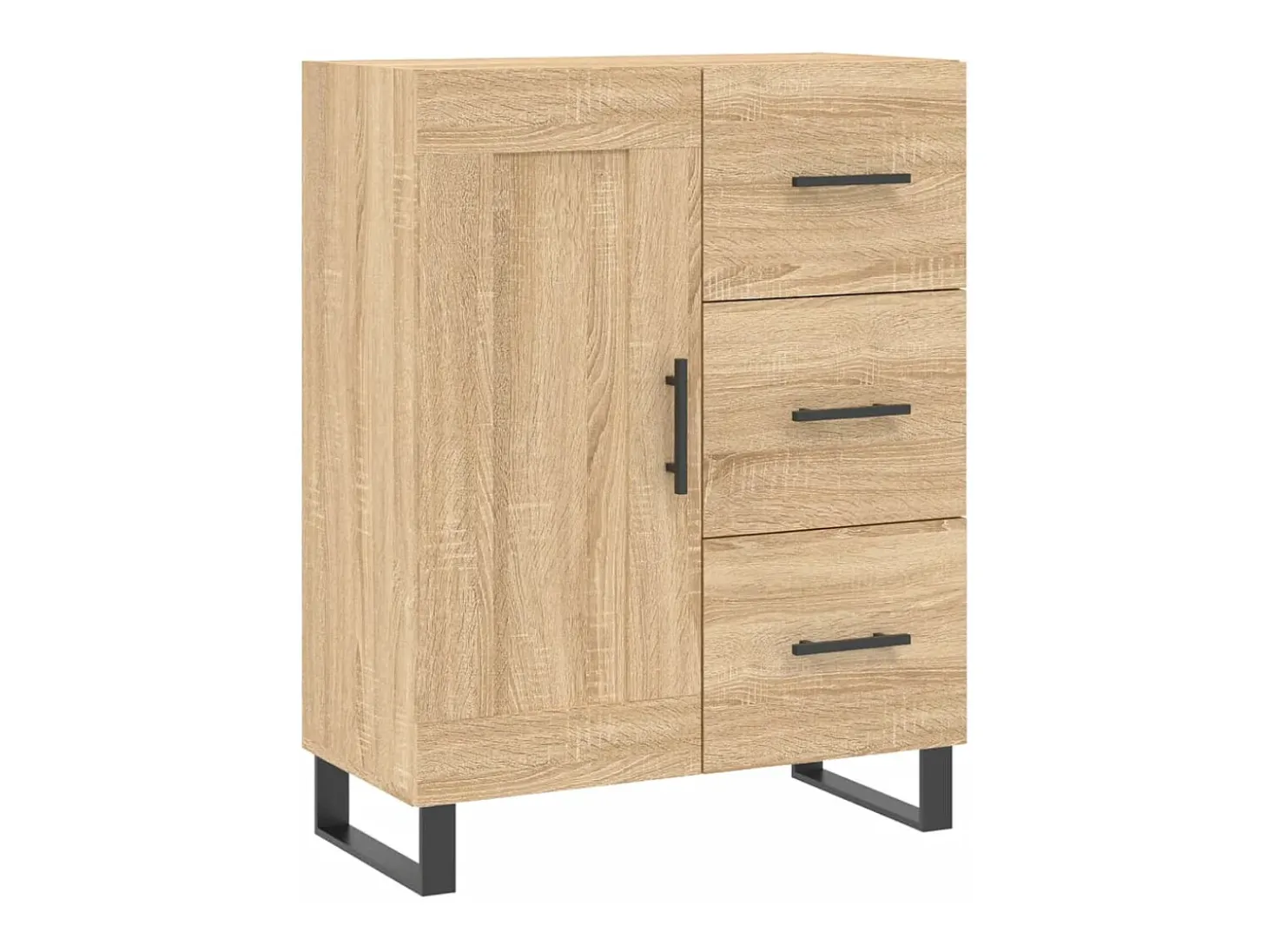 Aparador alto madera contrachapada color roble 69,5x34x180 cm