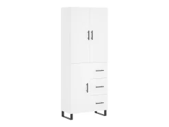 Aparador alto madera contrachapada blanco 69,5x34x180 cm