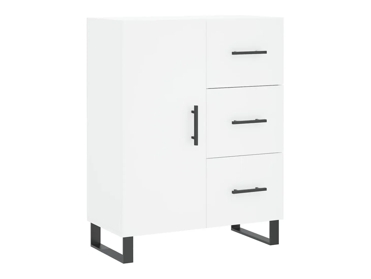 Aparador alto madera contrachapada blanco 69,5x34x180 cm