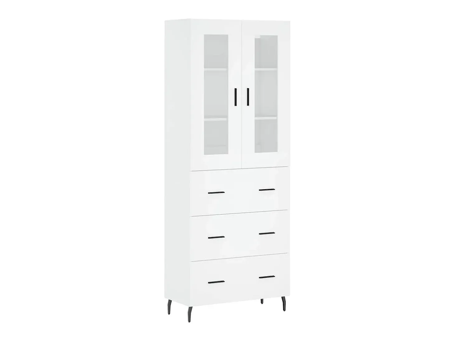 Aparador alto madera contrachapada blanco 69,5x34x180 cm