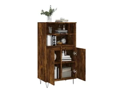Aparador alto madera contrachapada roble ahumado 60x36x110 cm ES71684