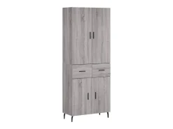 Aparador alto madera contrachapada gris sonoma 69,5x34x180 cm ES23731