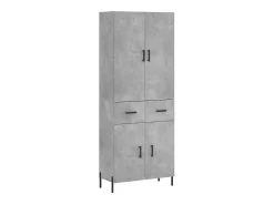 Aparador alto madera contrachapada gris hormigón 69,5x34x180 cm ES98766