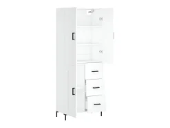 Aparador alto madera contrachapada blanco 69,5x34x180 cm ES78150
