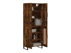 Aparador alto madera contrachapada roble ahumado 69,5x34x180 cm