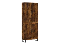 Aparador alto madera contrachapada roble ahumado 69,5x34x180 cm