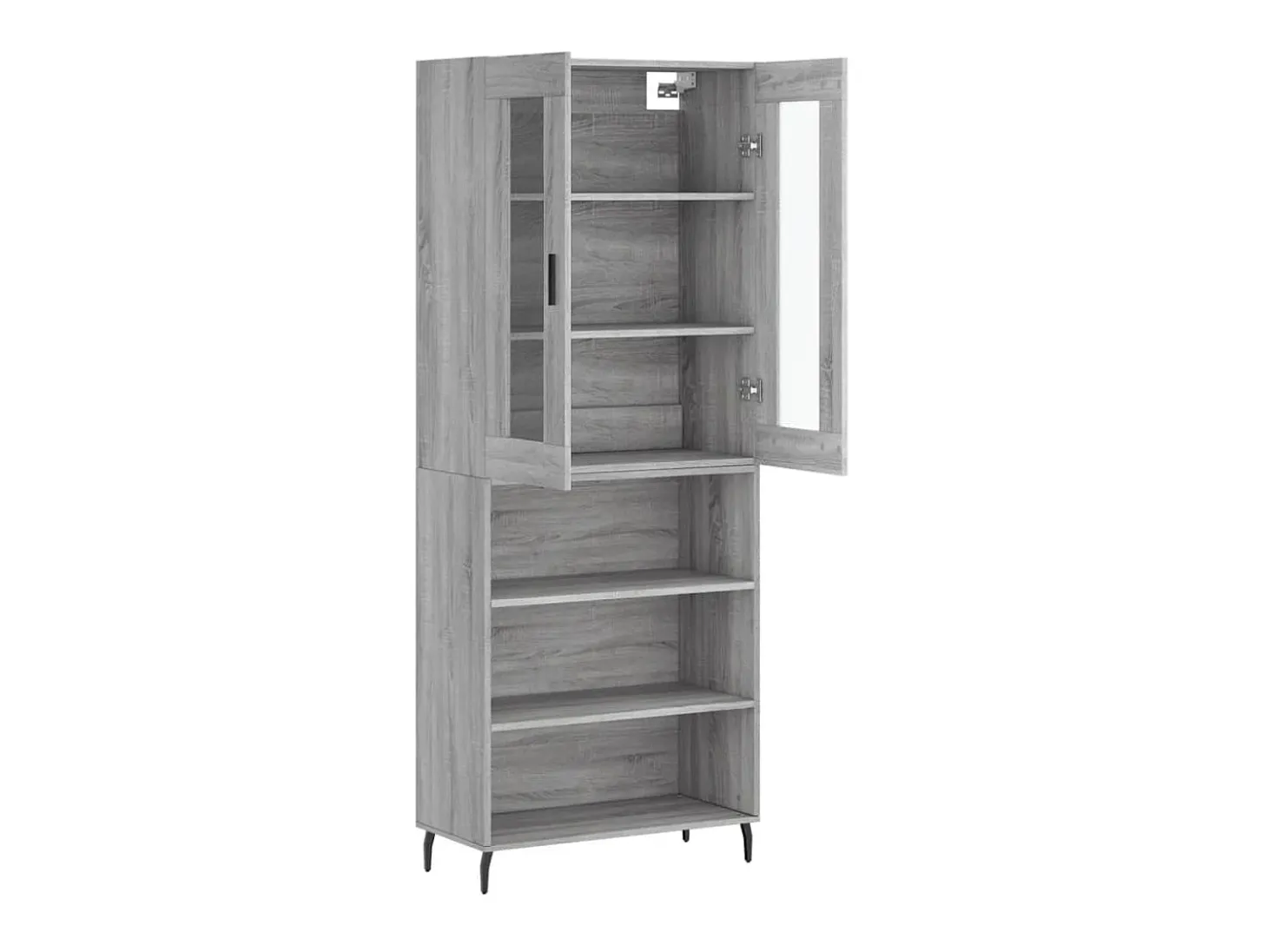 Aparador alto madera contrachapada gris sonoma 69,5x34x180 cm ES89097